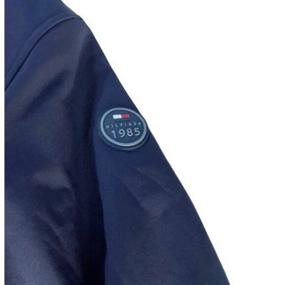 Tommy Hilfiger Men's Sz M Blue Softshell Bomber Full Zip Hooded Jacket - Picture 11 of 15